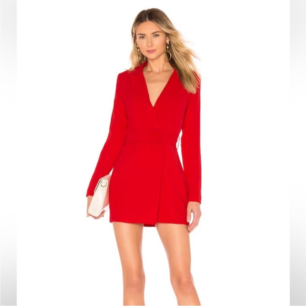Superdown Red Tuxedo Dress